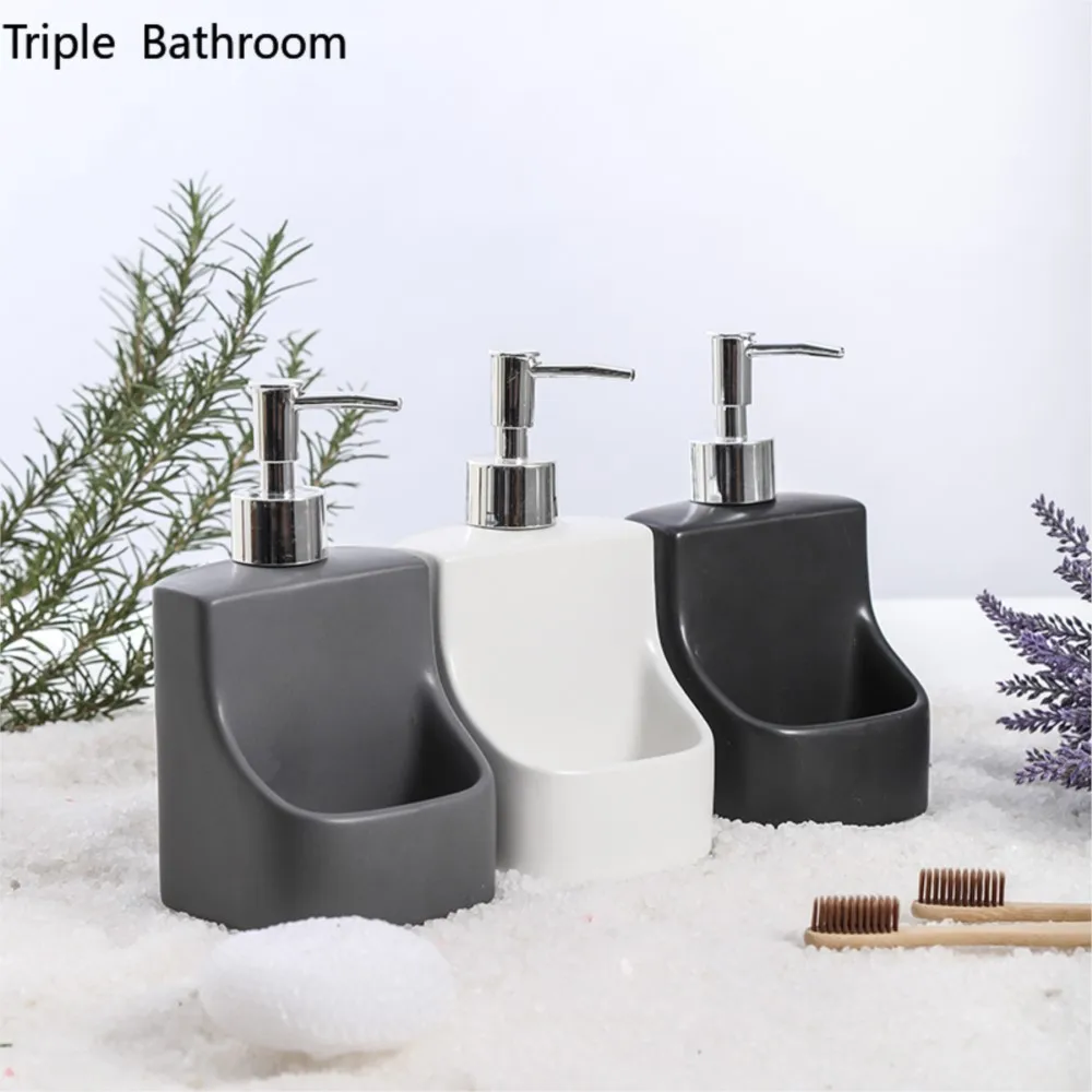 

Bathroom Accessories Sink Countertop Liquid Hand Soap Dispenser Pump Bottle Caddy With Storage Compartment Holds Stores Scrubber