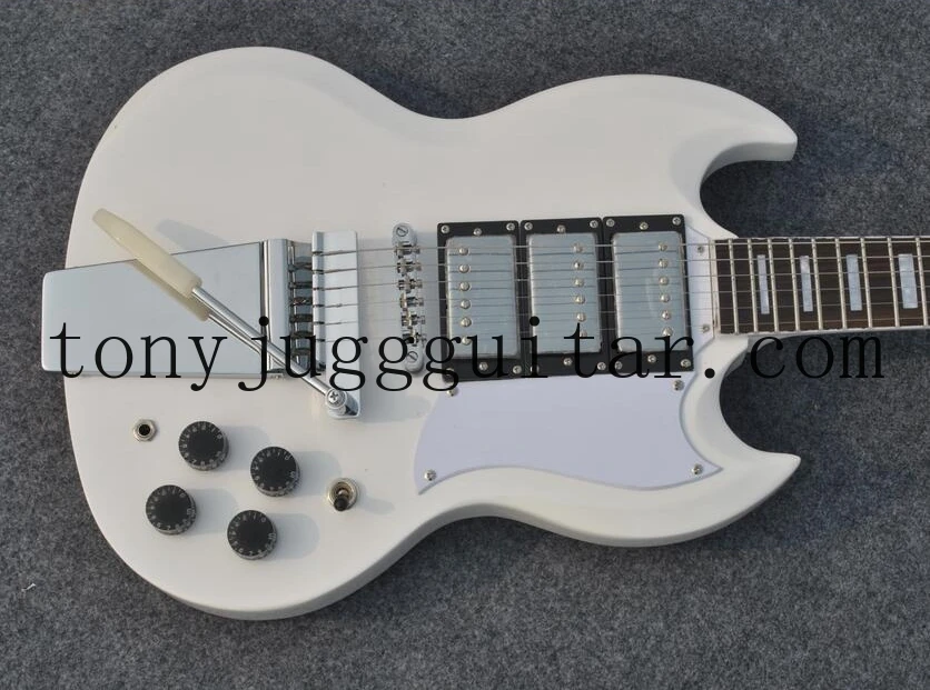 

Shop White SG Electric Guitar Special Long Verson Maestro Vibrola Tremolo Tailpiece,3 Pickups,Chrome Hardware Top Selling