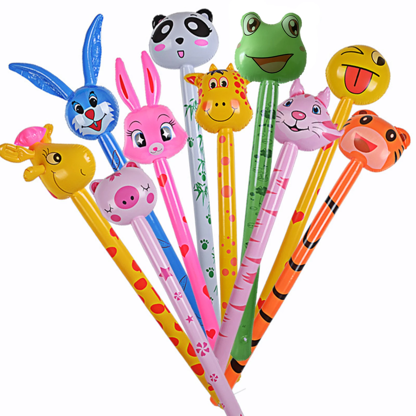 

10pcs Inflatable Animal Stick Toy Fun Jungle Animal Balloon With Sound 2022