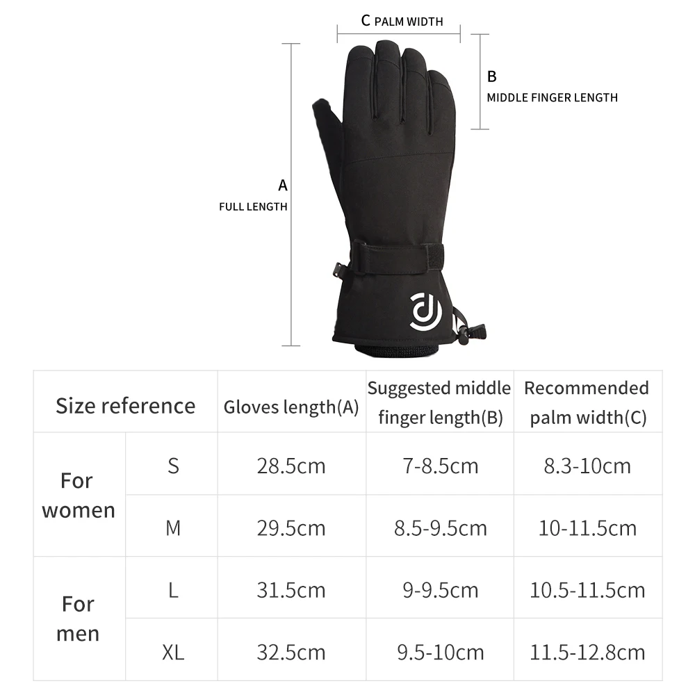 Men Women Ski Gloves Winter Warm Windproof Waterproof Touch-Screen Fleece Non-slip Snowboard Snowmobile Cycling Skiing Gloves images - 6