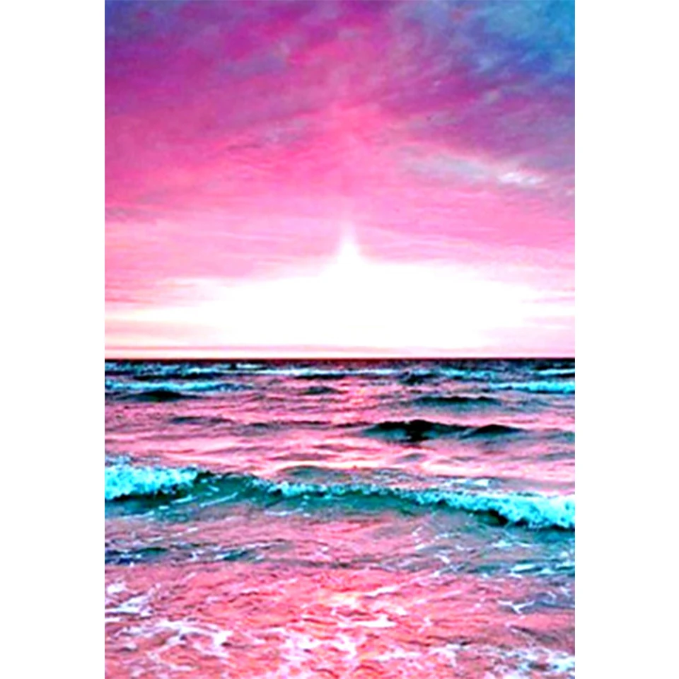 

5D DIY Diamond Painting Coastal Landscape Rhinestone Cross Stitch Kit Full Diamond Embroidery Mosaic Picture Home Decor Gift