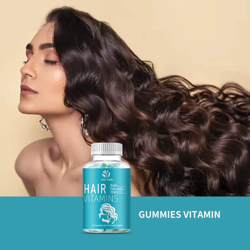

60 Pills Hair oft Candy Vitamin Biotin Collagen Protein Support Hair Growth Beautiful Hair and Nails