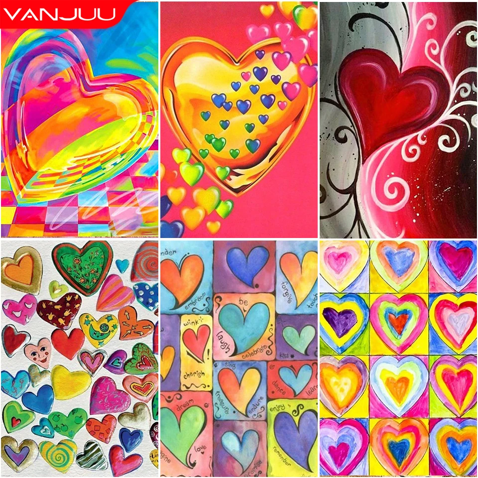 

5D DIY Diamond Painting Abstract Love Heart Diamond Mosaic Embroidery Full Round Diamond Cross Stitch Kit Home Decor