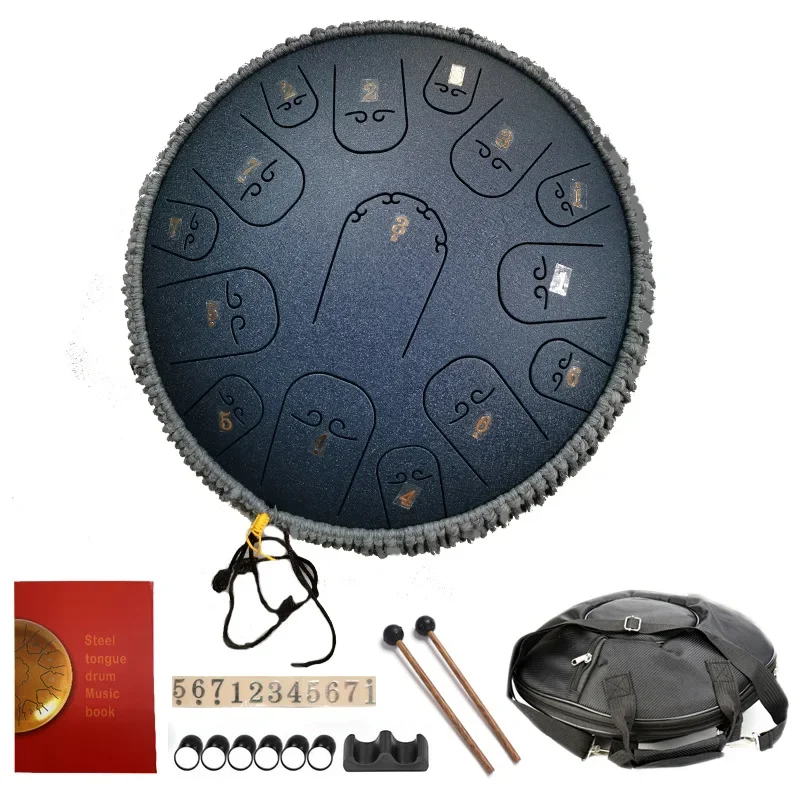 Языковой барабан для подарка Стальной язычковый Handpan Ударный инструмент 14 дюймов
