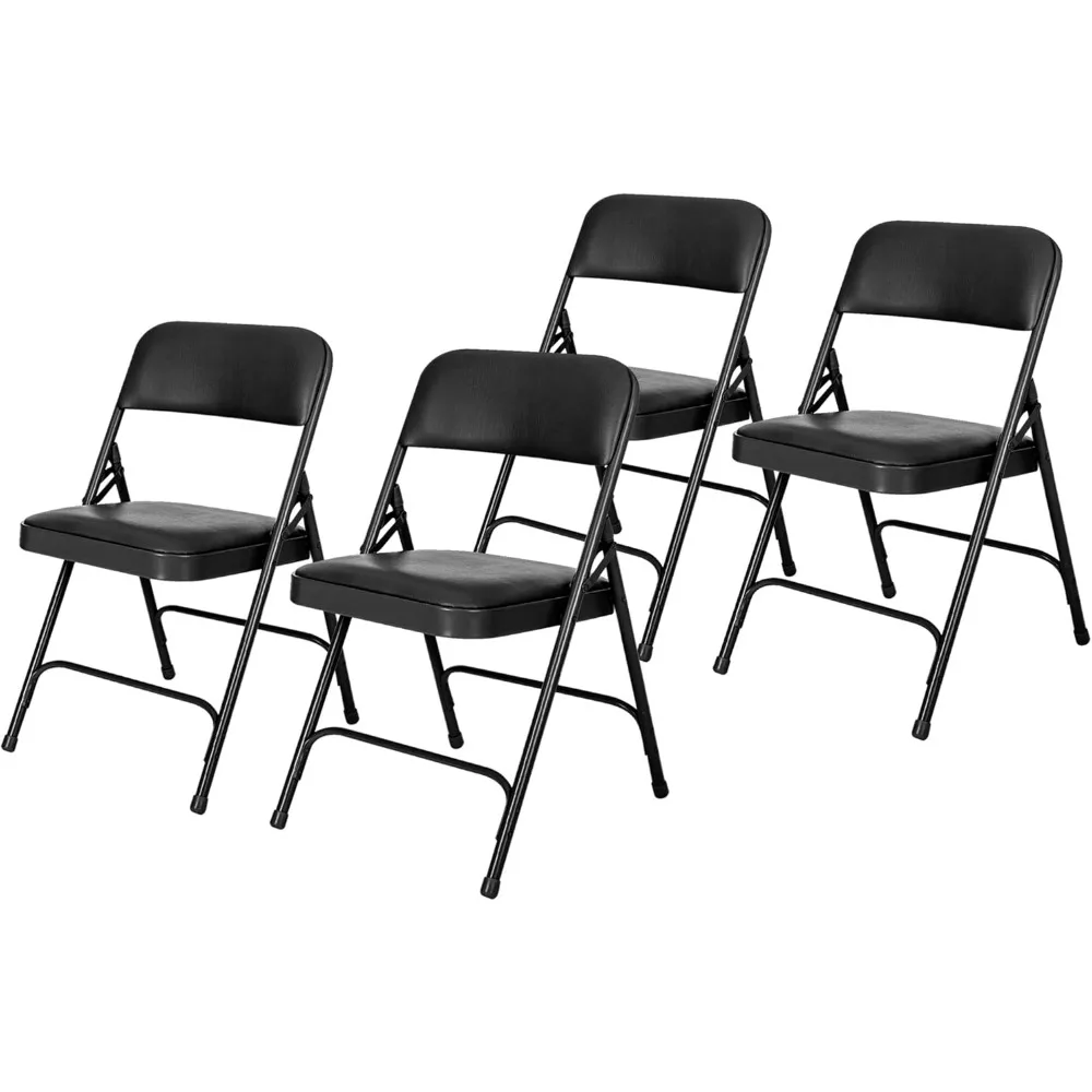 (4 шт.) складной стул с мягкой подкладкой черный цвет