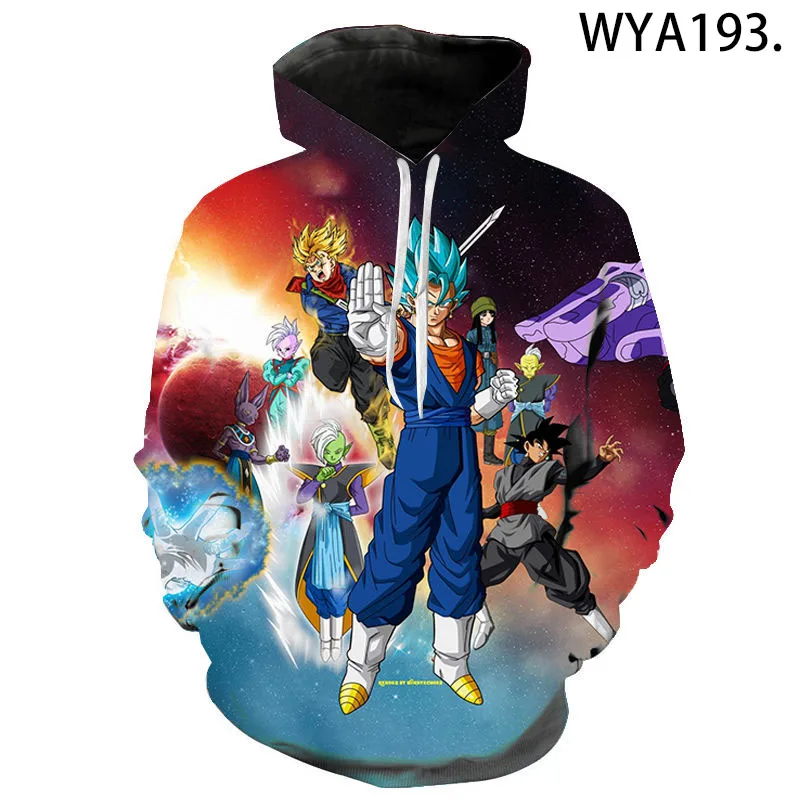 

New Cartoon Anime Hoodies Men Women Children Dragon Sweatshirts 3D Printed Pullover Streetwear Boy Girl Kids DBZ Hooded Coat