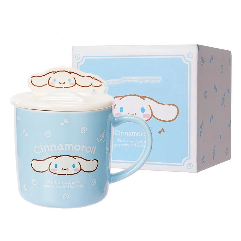 Фото Керамическая чашка Miniso Sanrio Kawaii, серия для заметок с крышкой, кружка Cinnamoroll, очаровательная популярная студенческая аутентичная керамика №1