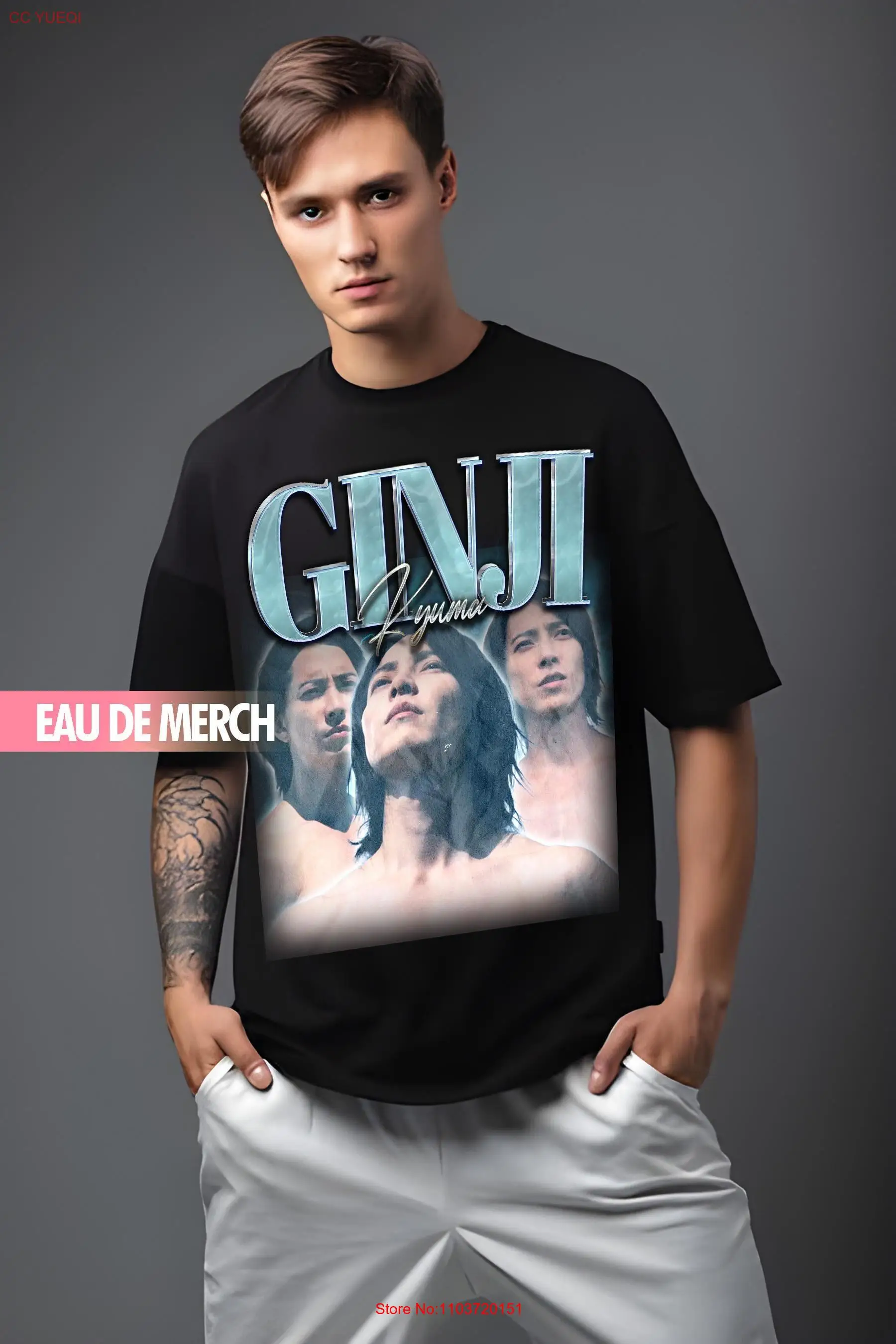 GINJI KYUMA TEES Винтажная футболка 90-х Tribute Merch Retro Fans с длинными или короткими рукавами