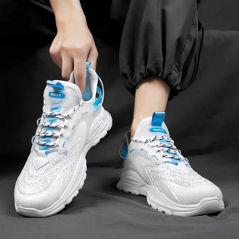 

Men Shoes Sneakers Vulcanize Shoes Comfort Casual Lace-up Breathable Non-slip Fashion Air Cushion Men's Sneakers 2022 Summer New