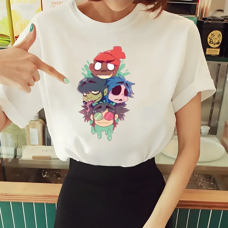 Музыкальная группа Gorillaz PUNK ROCK Музыка Чакахан Лапша Модная футболка в стиле