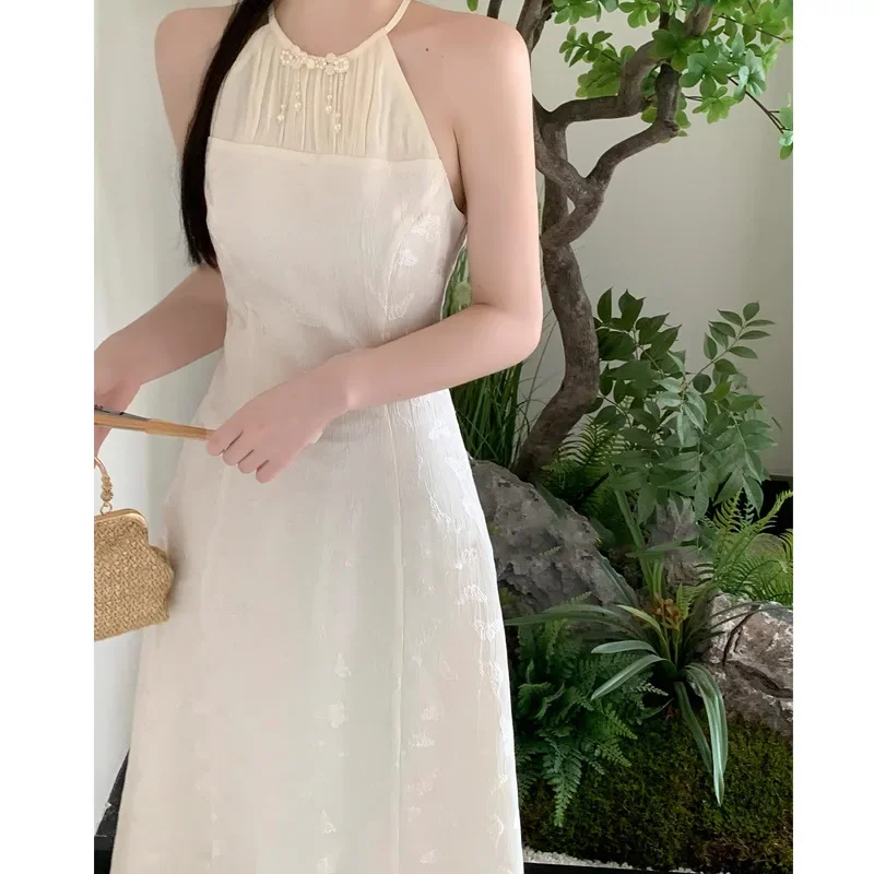 Новинка 2024 платье в китайском стиле Женский Летний шифоновый кардиган с шарфом и