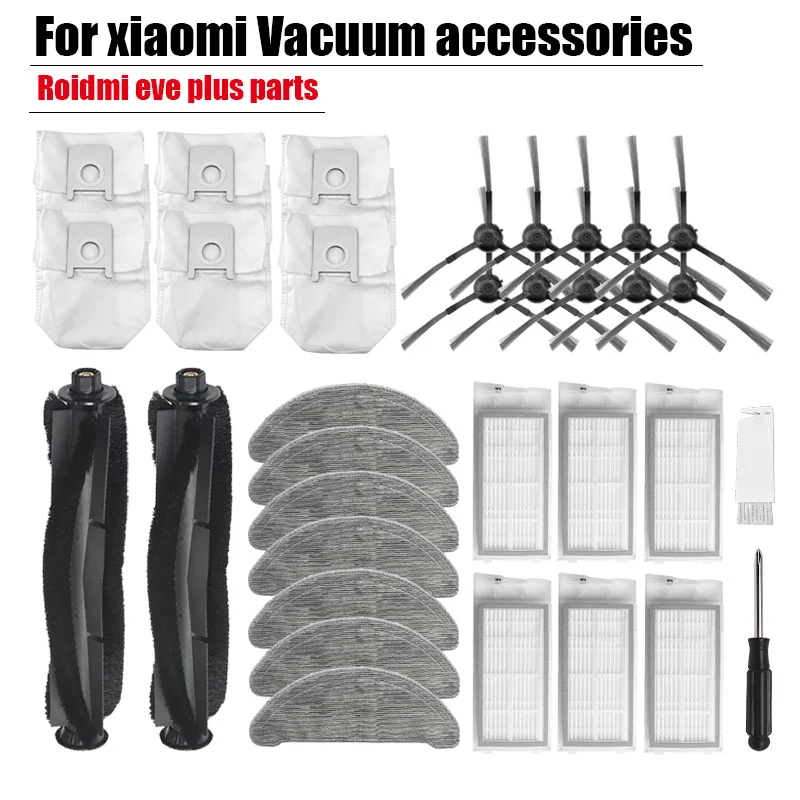 

For ROIDMI EVE PLUS accessories Dust bag HEPA filter mop Cleaning cloth main brush rag xiaomi robot vacuum cleaner spare parts