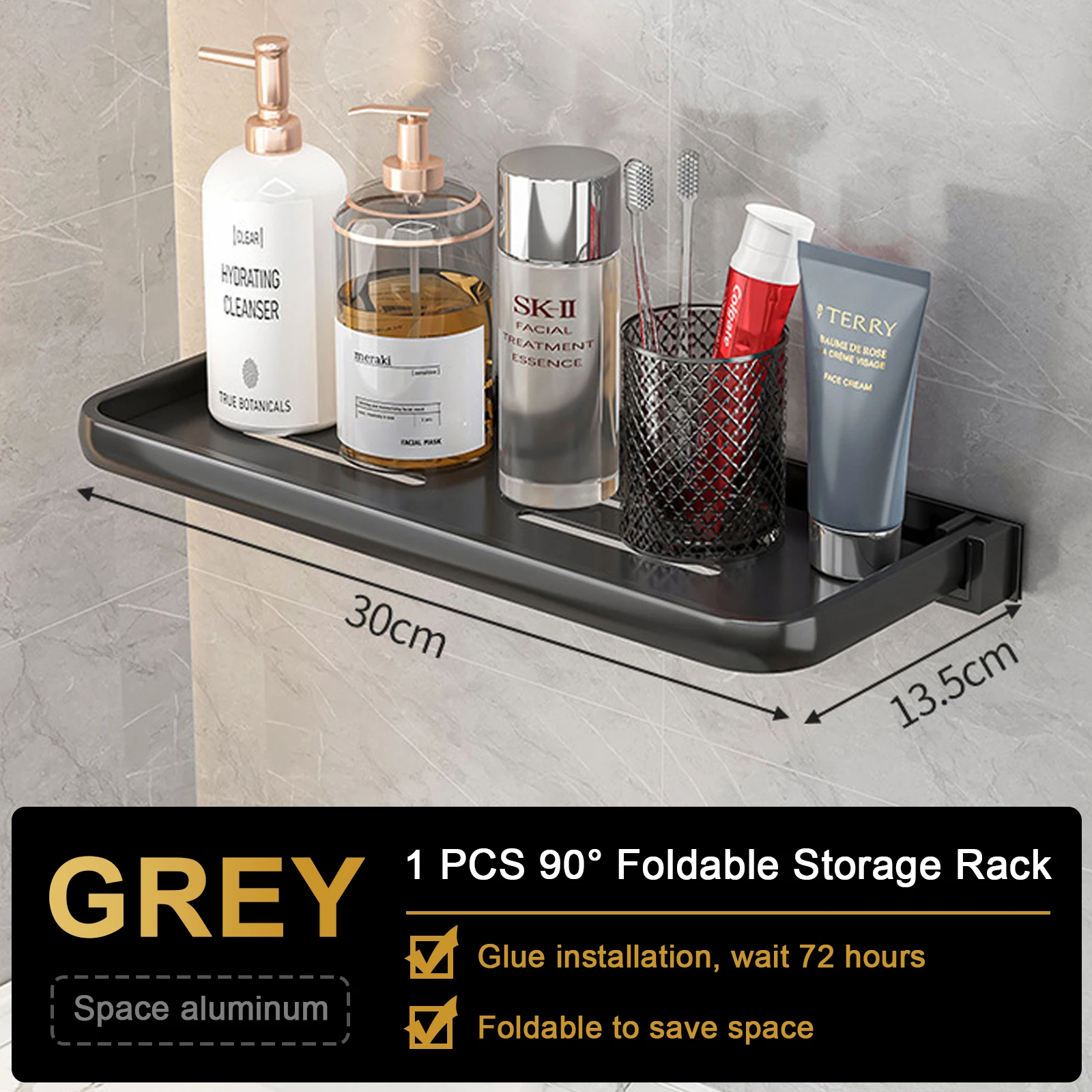 

Складная полка RUITHOE для ванной комнаты