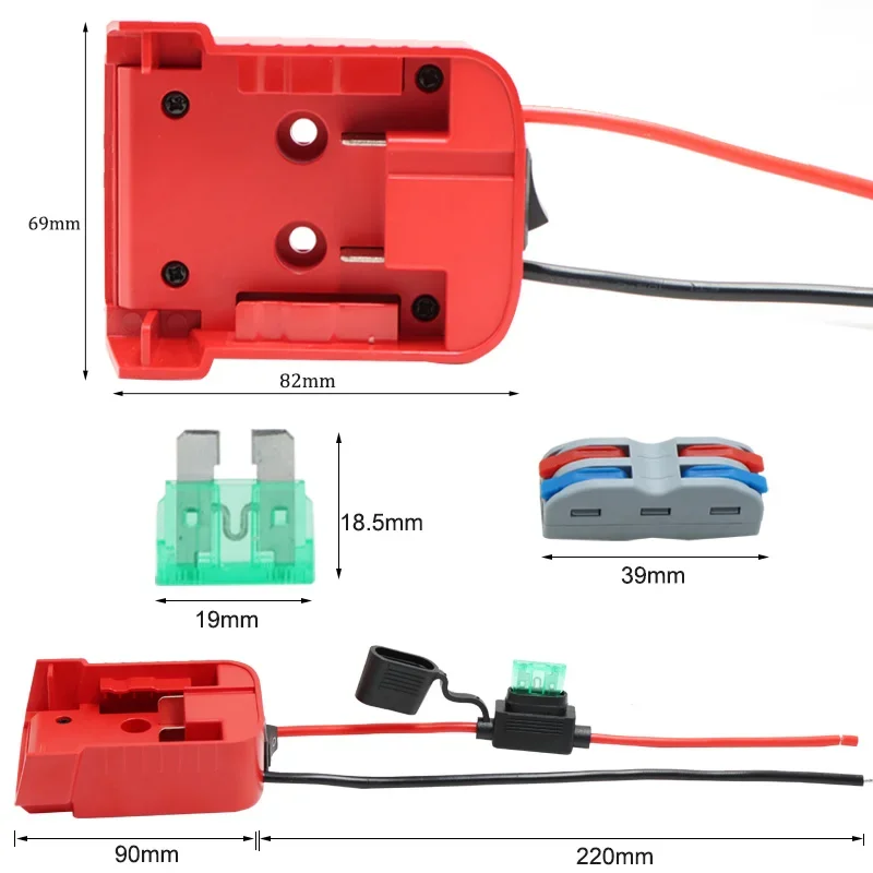 Адаптер силового колеса MWK-W1 с проводом 12AWG держателем предохранителя 30 А и