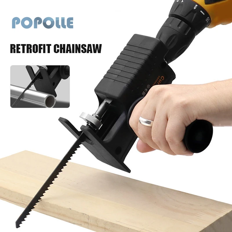 Electric Drill Modified Chainsaw Household Electric Small Woodworking Saw Portable Woodworking Cutting Reciprocating Saw