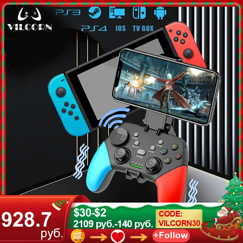 

Беспроводной геймпад VILCORN 2,4G, совместимый с Nintendo Switch PC PS3 PS4, контроллер для IOS, Android, сотового телефона, USB-джойстик