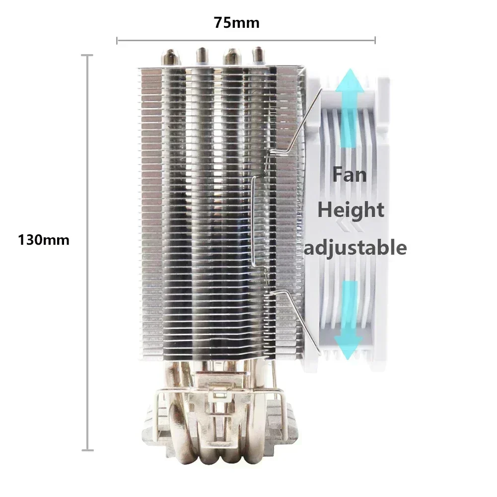 Wovibo ARGB RGB Вентилятор охлаждения процессора PWM 4PIN для Intel 115x 1200 1700 2011 X79 X99 AMD AM4 AM5