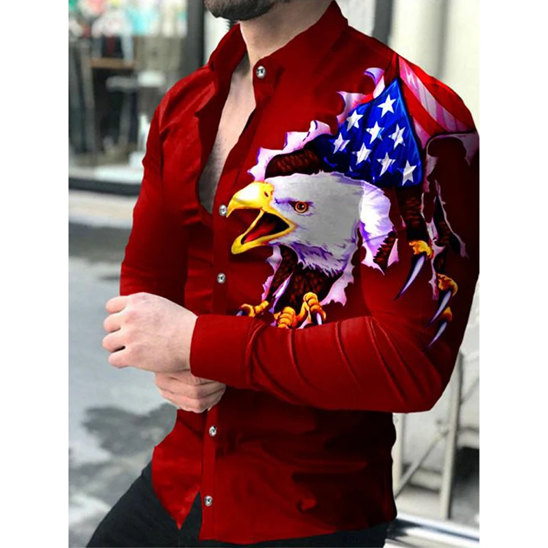 Luxury Social Men Shirts Turn-down Collar Buttoned Shirt Casual Tiger Print Long Sleeve Tops Men's Clothing Prom Party Cardigan