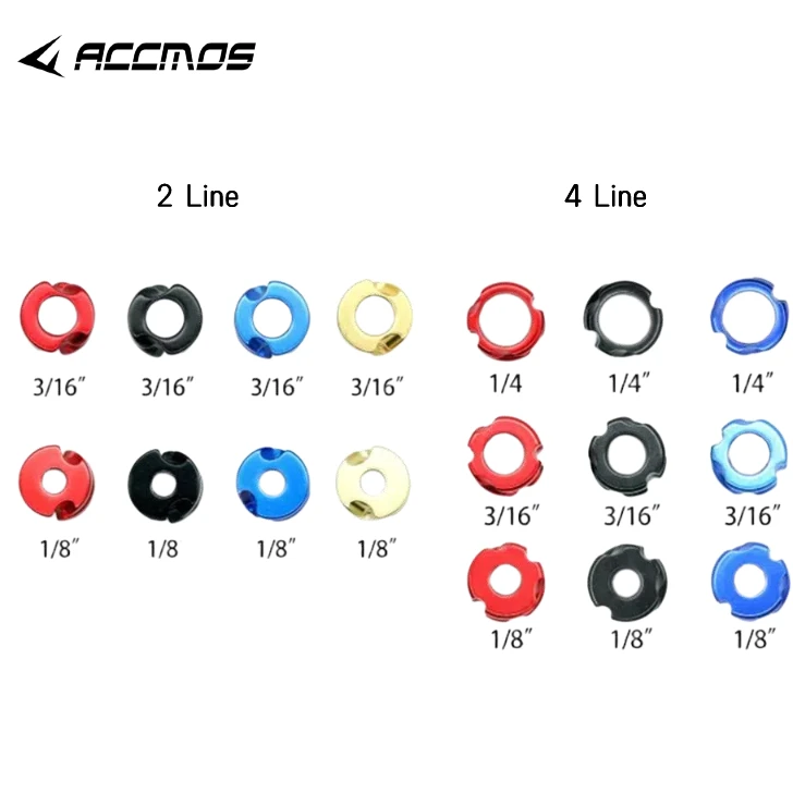 1pc Archery Aluminium Peephole 1/8&quot 1/4&quot 3/16&quot Compound Bow Peep Sight Hole 2lines or 4lines And Arrow Hunting Accessories