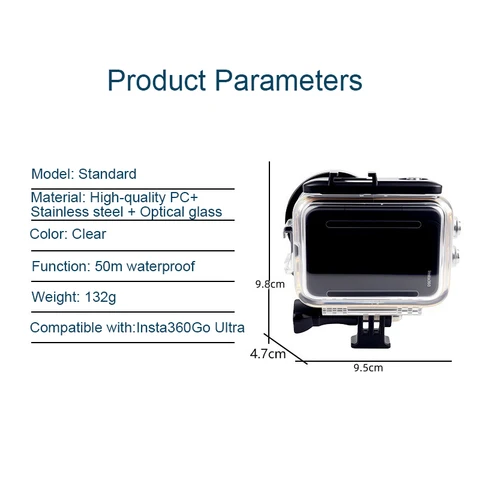Водонепроницаемый чехол DIXSG для Insta360 GO Ultra