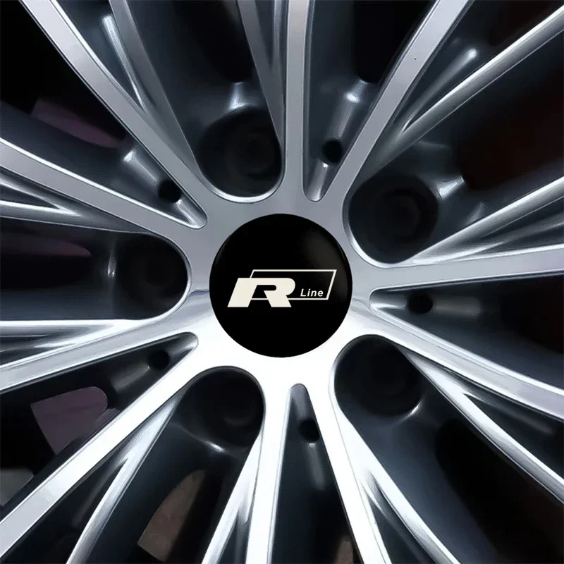 Фото 4 шт. наклеек-эмблем на центр колесных дисков 56/60/65 мм для Volkswagen VW R Line, Golf 5, 6, Scirocco, Touareg, Caddy, POLO, аксессуары №5