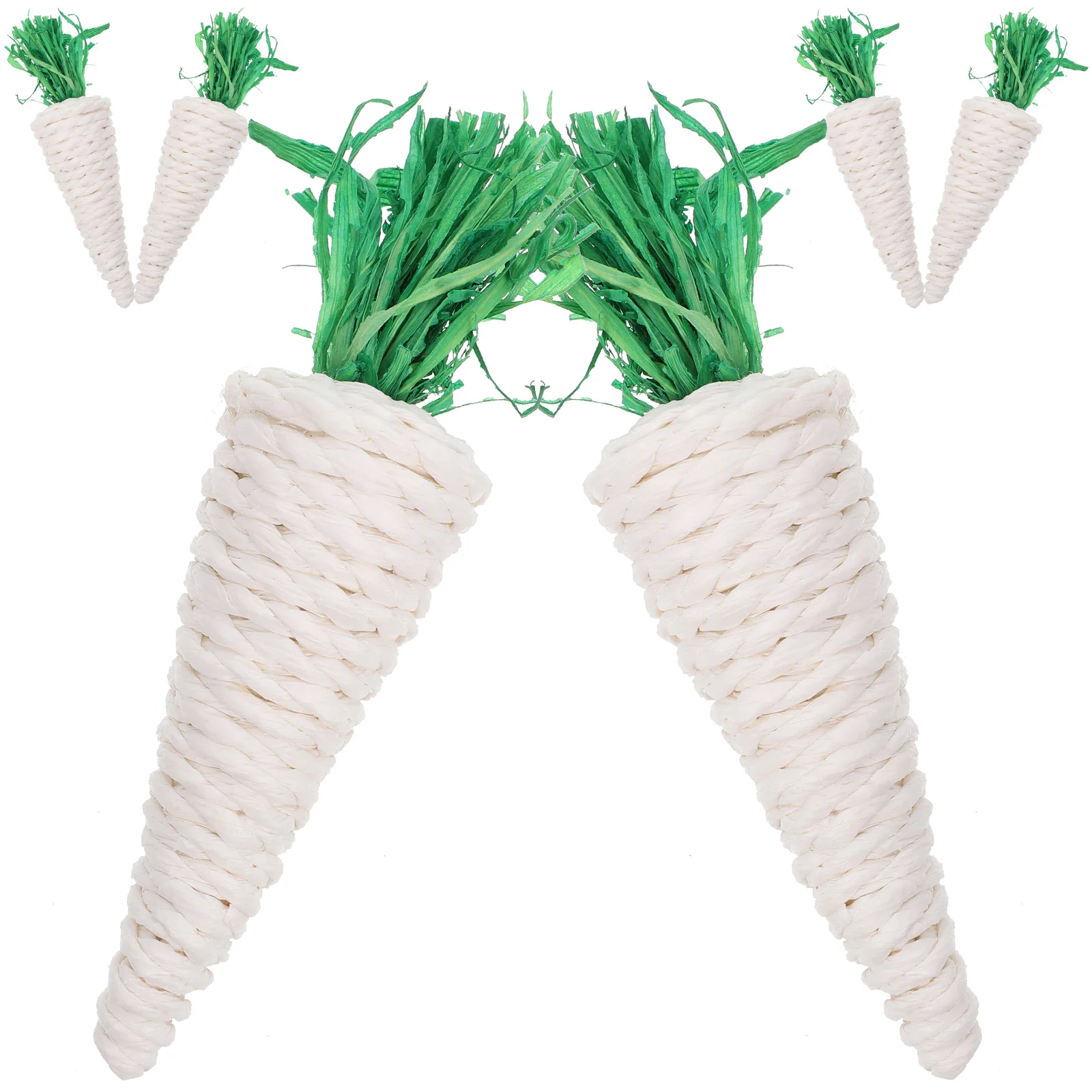 

6 Pcs Parrot Toys Rabbit Chew Toys Rabbit Toy Rabbit Biting Toy Teething Toy Hamster Molar Toy Radish Chewy Straw Eggplant