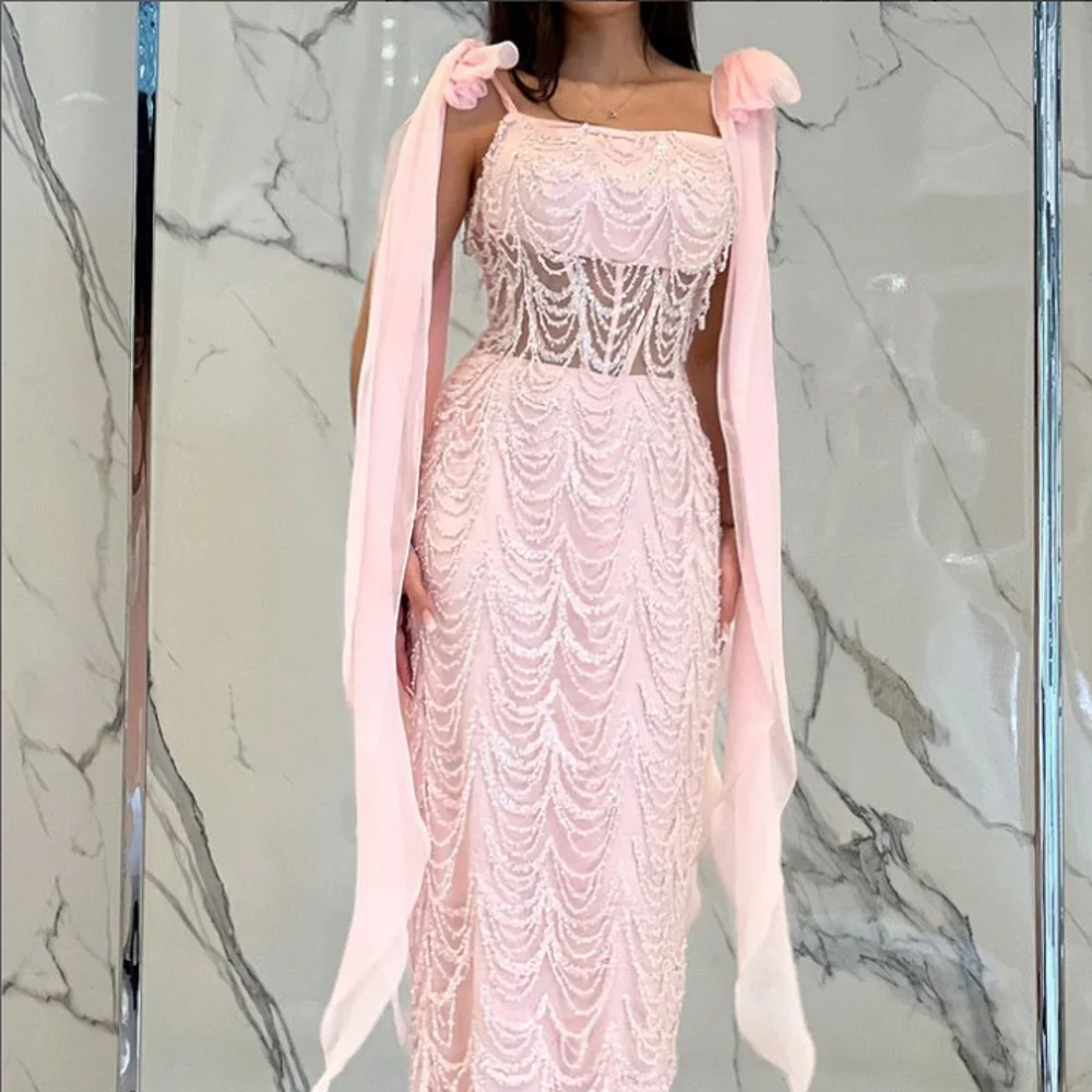 

Prom Dresses Sexy pink Mermaid Ruched Tulle Formal Occasion Gown ballkleider فساتين سهره فاخره 2023 Evening Dresses