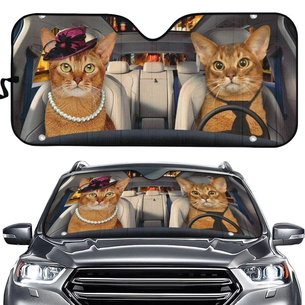 

Reflector Anti UV Protector 3D Cool Cat Car Sunshade Front Windshield Sunshade Durable Car Sunshades For Window Car Accessories