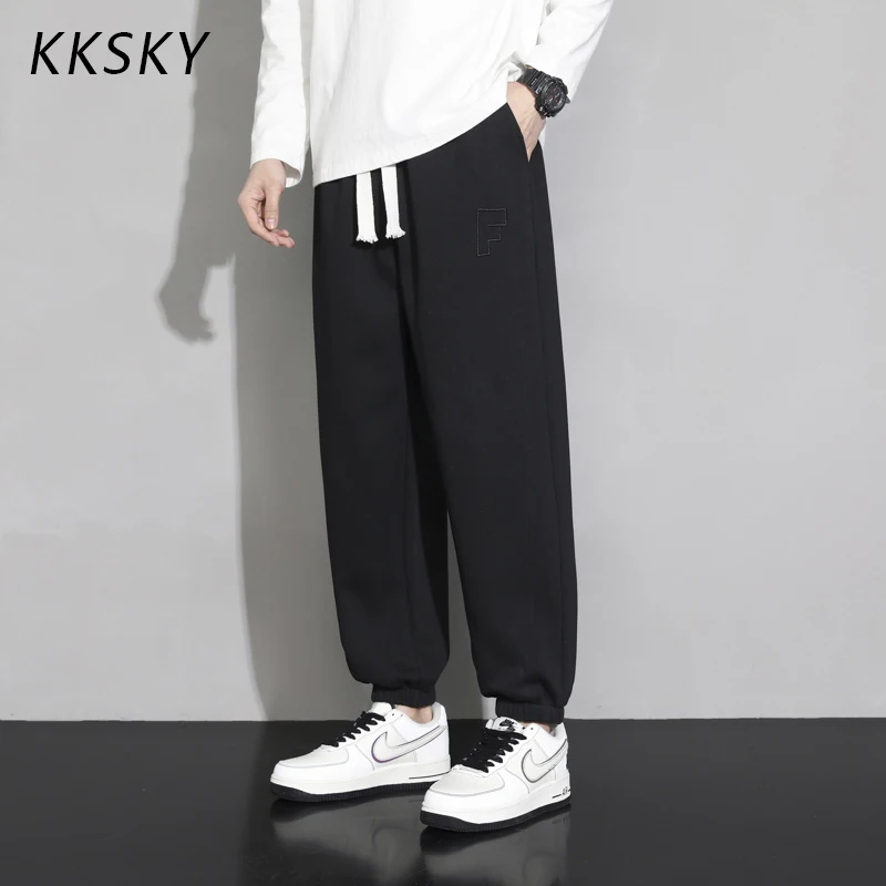

KKSKY Sports Man Pants Casual Sweatpants Mens Large Size Male Loose Black Pants Streetwear Sport Trousers Joggers Oversize M-4XL