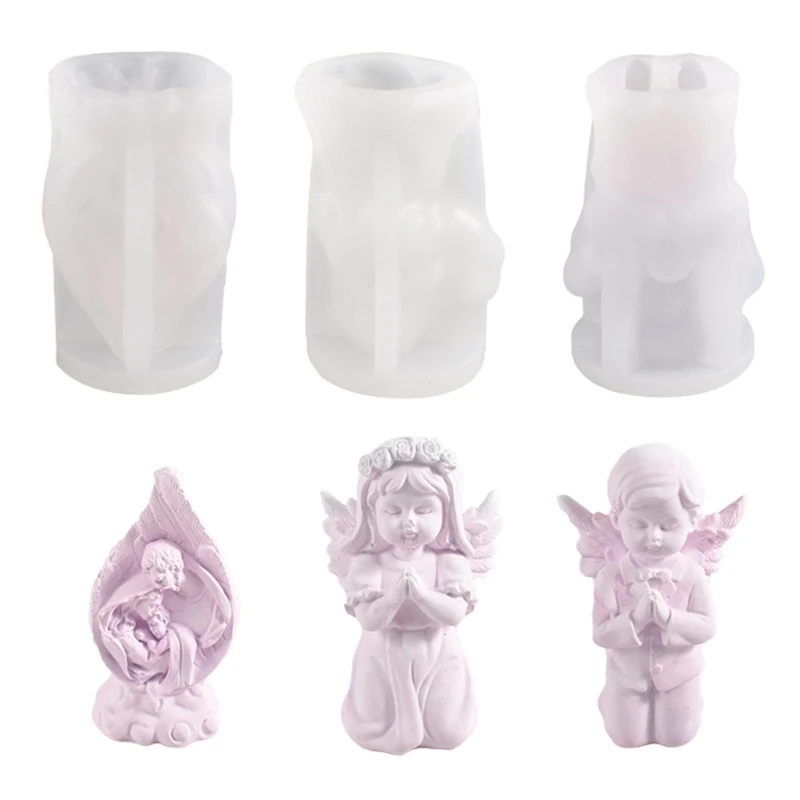 

Silicone Angel Mold Mold 3D Prayer Angel Plaster Epoxy Mold for DIY Soap Present Making