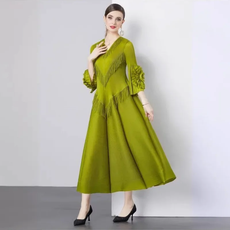 Женское однотонное плиссированное платье Miyake Design Sense с тяжелой тарелкой и