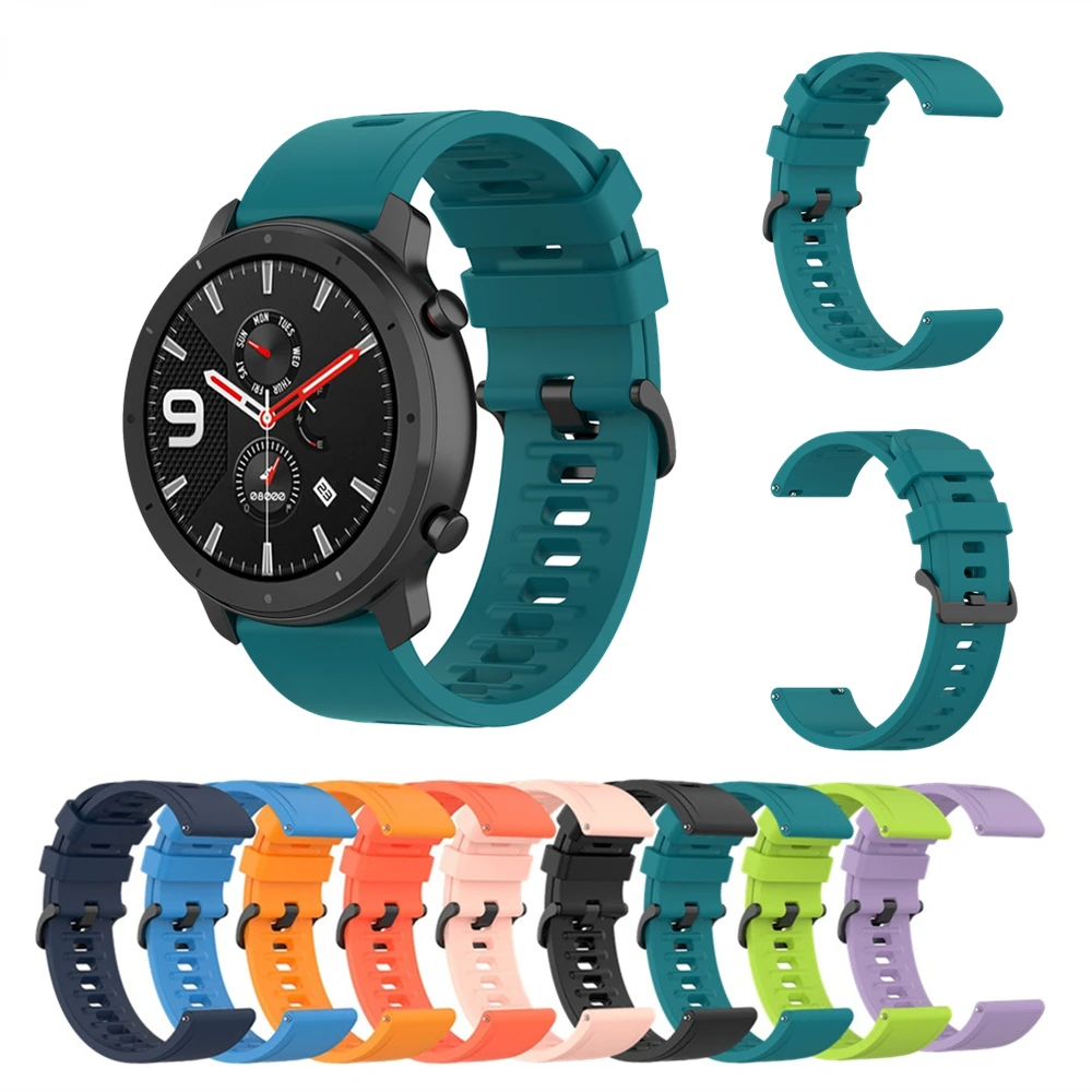 

Smart Watch Band For Amazfit GTR 47mm 42mm Silicone Wrist Strap For Huami Amazfit Stratos 3 2 2S BipS GTS Pace 22/20mm Bracelet