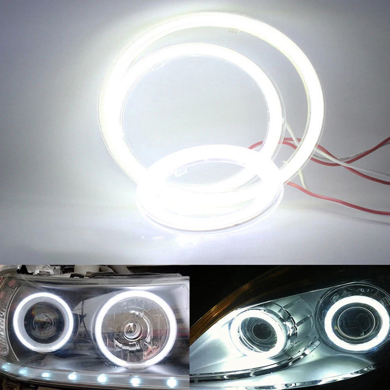 

2PCS Hot Audio Conversion COB Angel Eye Aperture Angel Eye Fog Lights 12V Universal 60mm-120mmm Car LED Light Headlights