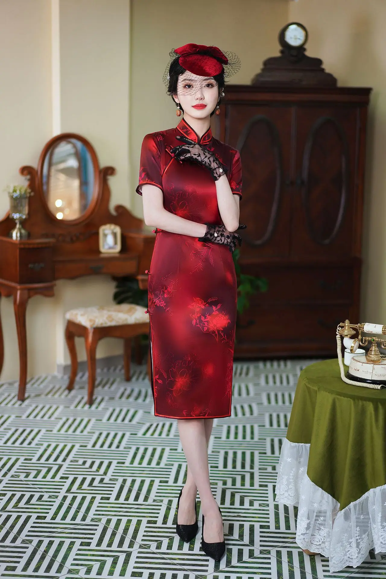 Высококачественный Ципао из натурального шелка верхняя юбка-Ципао Литературная