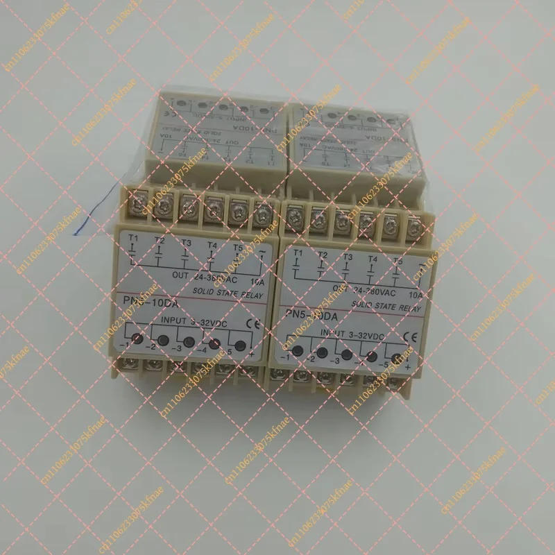 Фото Твердотельное реле PN5-10DA на DIN-рейку, 5 групп, 5 входов, 3~32В DC, выход 24~380В AC, однофазное, DC №1
