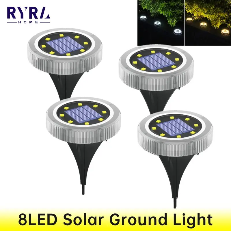 

Уличные садовые фонари на солнечной батарее, 8 светодисветодиодный, 1/4