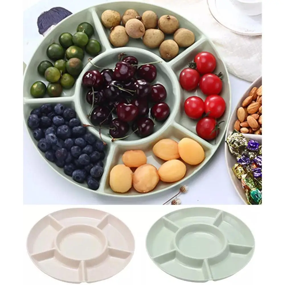 

Wheat Straw Candy Plate Nut Snack Fruit Compartment Plate Round/square Color Dried Fruit Snack Snack Plate