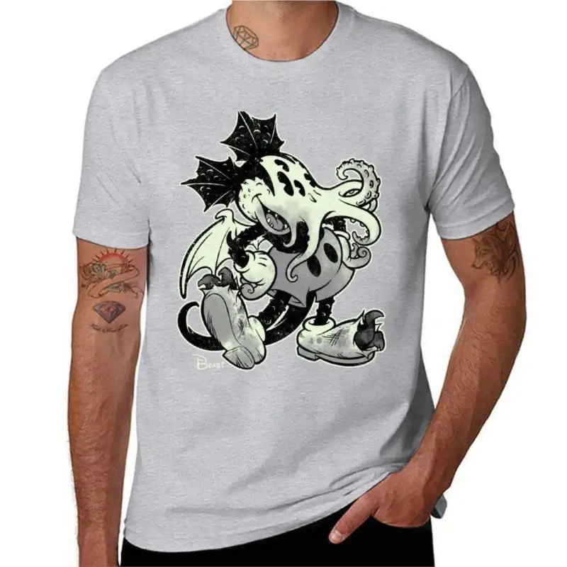 

MICKTHULHU MOUSE (monochrome) T-Shirt korean fashion plain t-shirt black t shirts mens big and tall t shirts