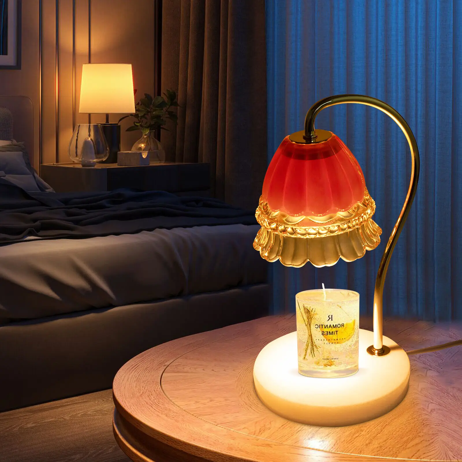 

Dimming Night Lamps With Marble Base Candle Warmer Wax Melter Light