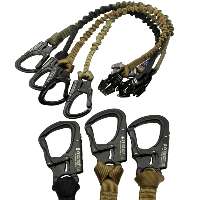 

Machine drop quick buckle belt seal Quick Release Elastic Safety Rope Double End Frog Buckle Task Sling Functional version