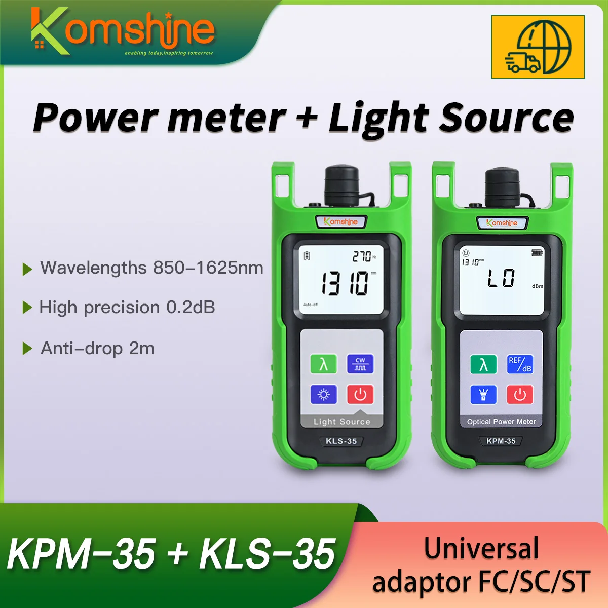 Оптоволоконный измеритель мощности KomShine KPM-35 FTTH тестер оптоволоконного кабеля и