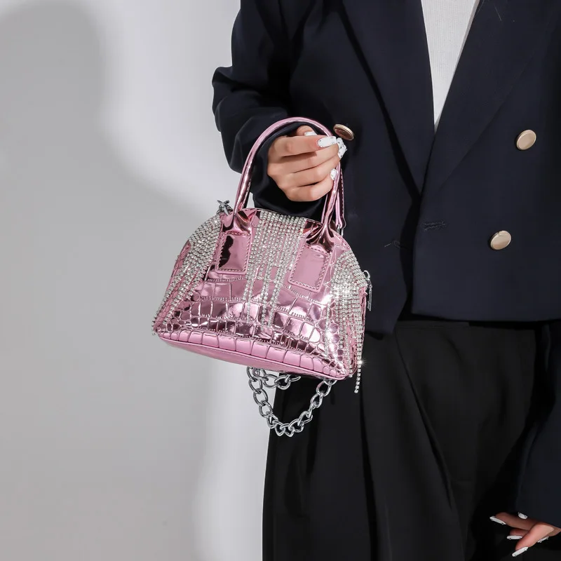 Korean version of the fashion bag women's bag 2023 new high-grade alligator mini shell bag with a single shoulder bag