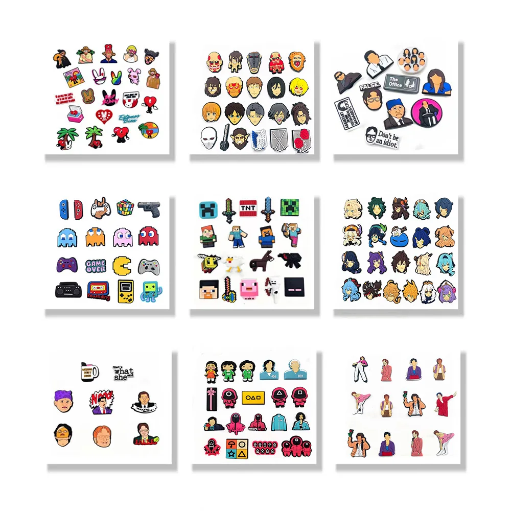 

Подвески для обуви Croc, 9 шт., милая мультяшная фотопряжка, съемные украшения, аксессуары для мальчиков и девочек, подарок на вечеринку