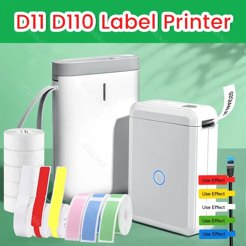 Niimbot-Impresora térmica portátil D110, máquina de impresión de etiquetas de papel transparente de bolsillo, Mini impresora de código de barras inalámbrica, Bluetooth, fabricante D11