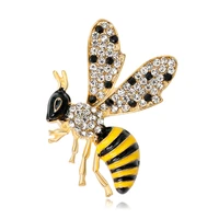 insect animal brooch pins for women bling rhinestone cute bee brooches enamel pin jewelry wedding party bijoux