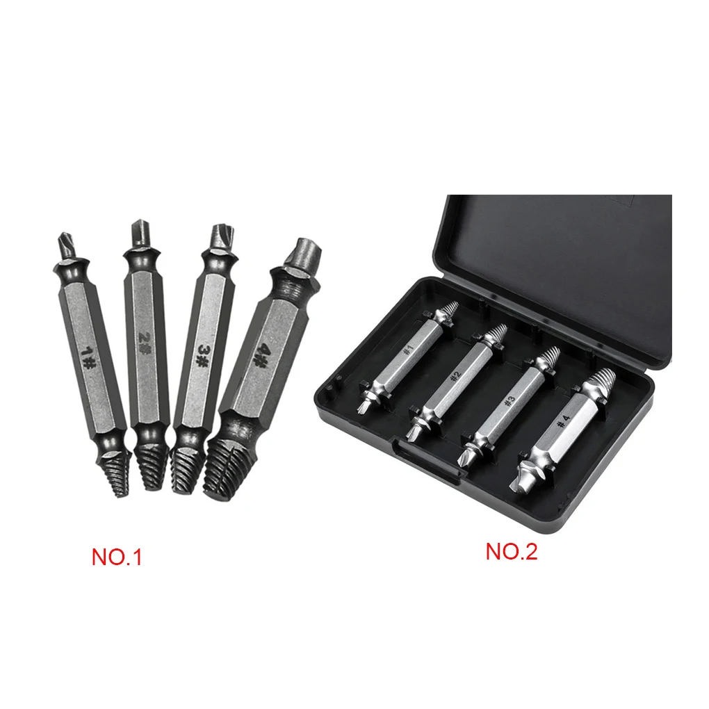 

4 шт./компл. быстрорежущая сталь, двухсторонний экстрактор поврежденных винтов, деревообрабатывающее сверло, инструмент для быстрого и легк...