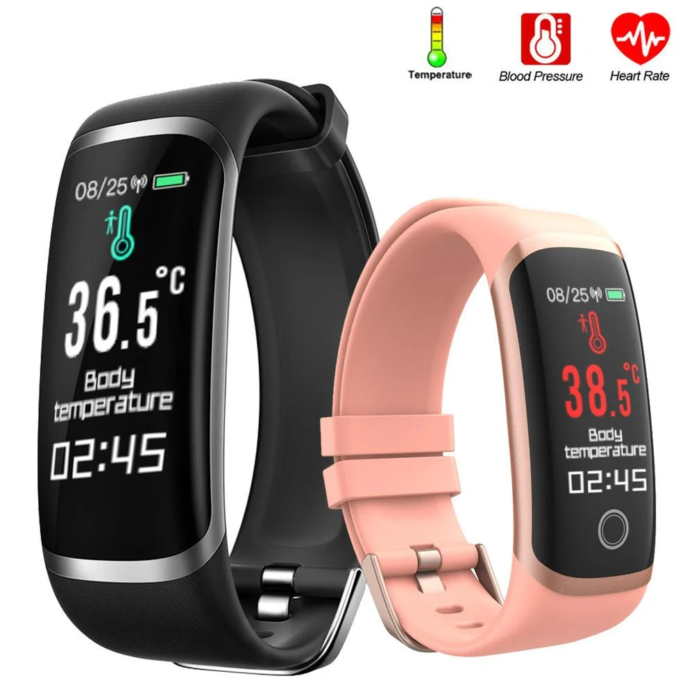 

2023 New 2.0 Smart Bracelet Watch Temperature Step Counter Heart Rate Thermometer Screen Touch Fitness Band Tracker Hot Sale