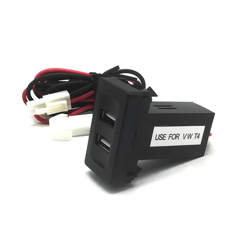 

Автомобильное зарядное устройство с двумя USB-портами, 2,1 А, клавишный адаптер, розетка для T4, Встроенная розетка