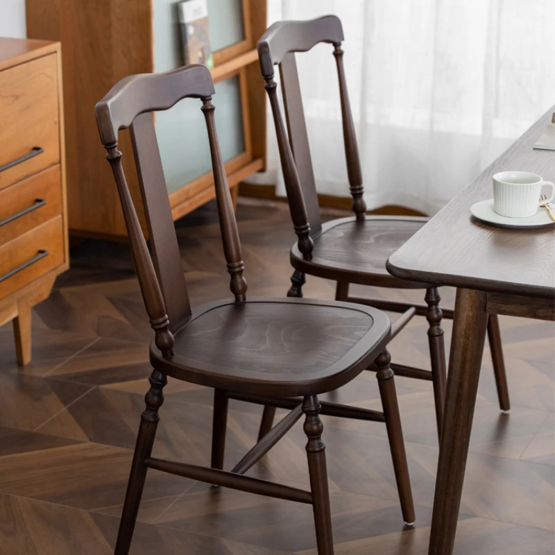 Стул из ротанга в деревенском стиле средневековый обеденный стул массива дерева