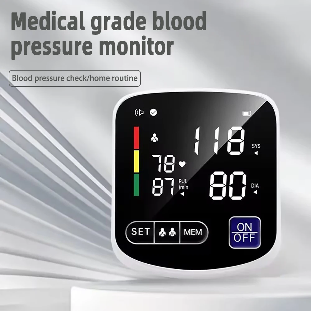 Цифровой монитор артериального давления большой светодиодный дисплей тонометр